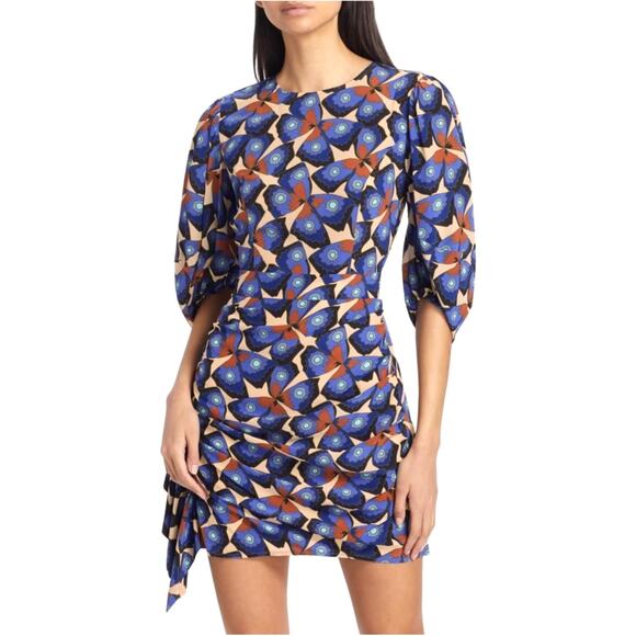 Rhode Pia Butterfly Print Short Sleeve  Mini Dress Size 2 - Picture 2 of 10